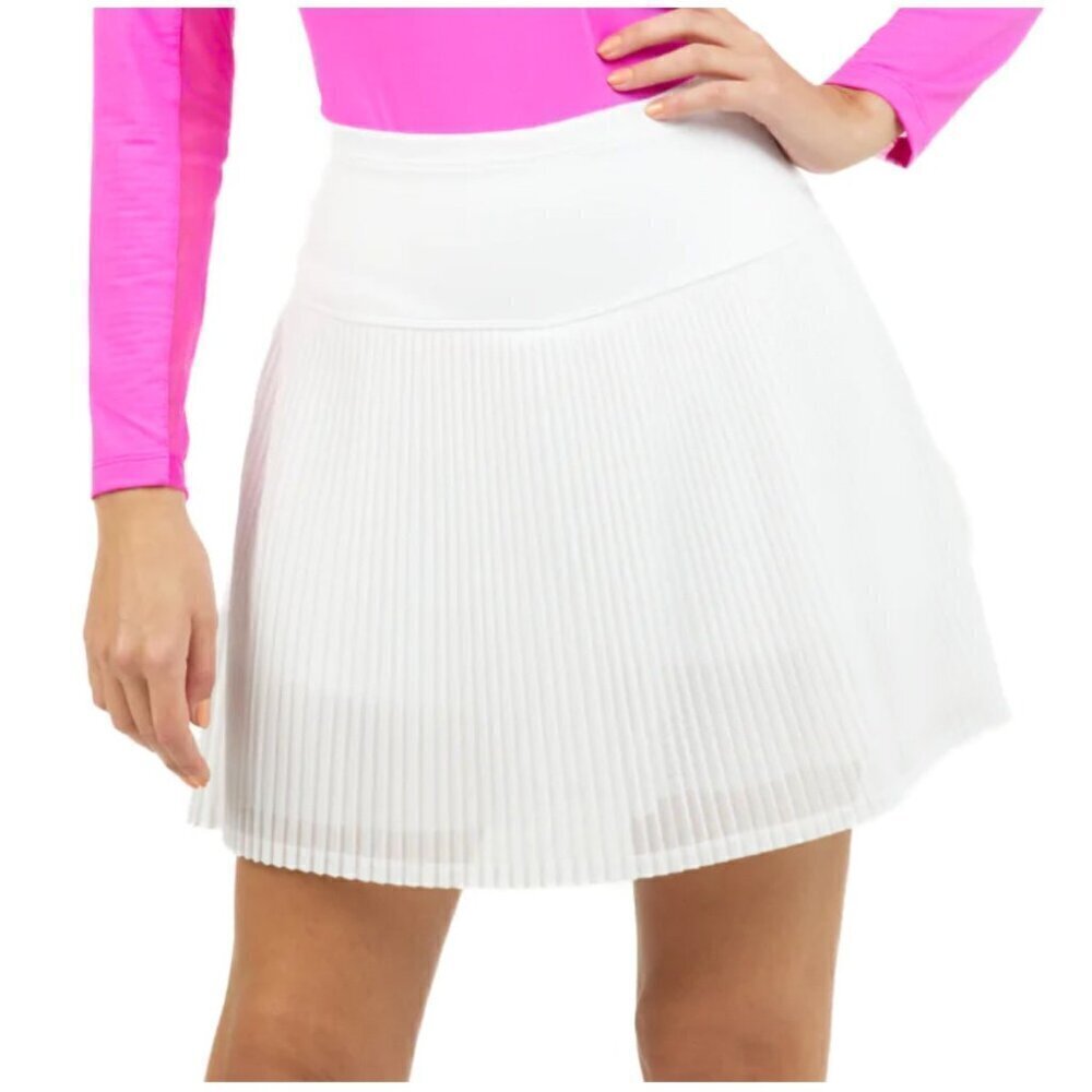 IBKUL Pleated Power Mesh White Skort 18" Women's Size L
